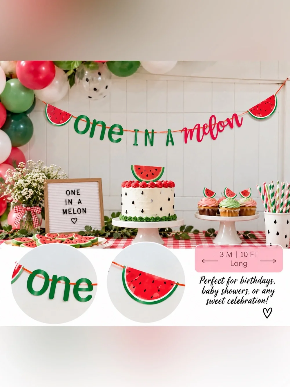 🍉 One In A Melon Watermelon Garland 🍉